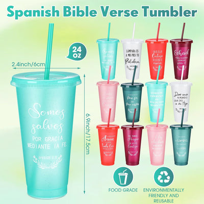 24 Tazas Navideñas con Versos Biblia 24oz Plástico
