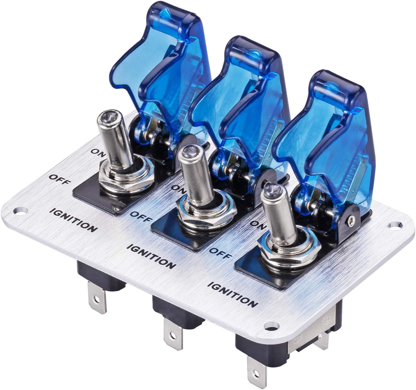 Set interruptores 12V LED para autos carrera azul
