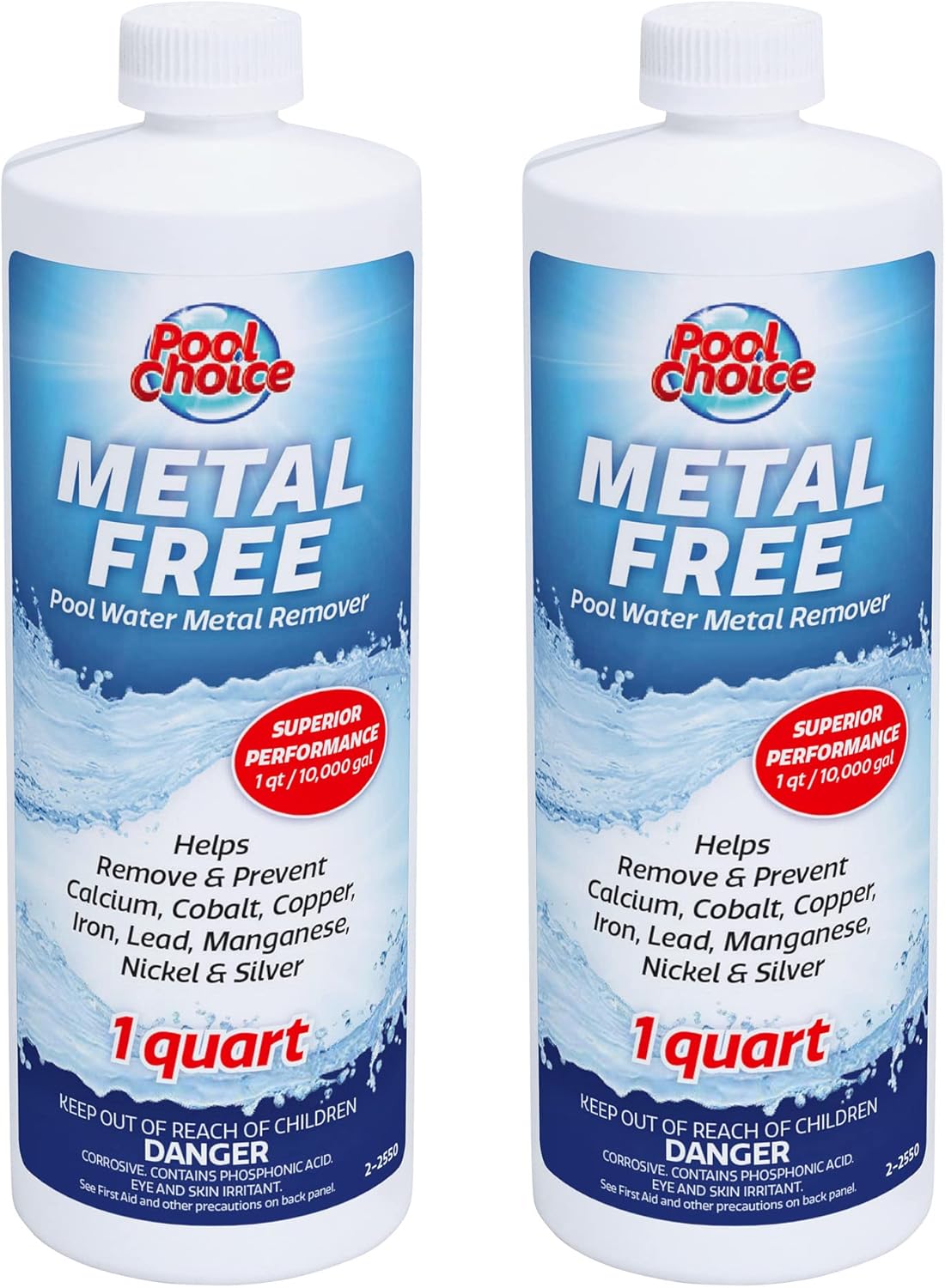 Removedor de metales piscina 2 Uds 1qt Fabricado EE.UU.