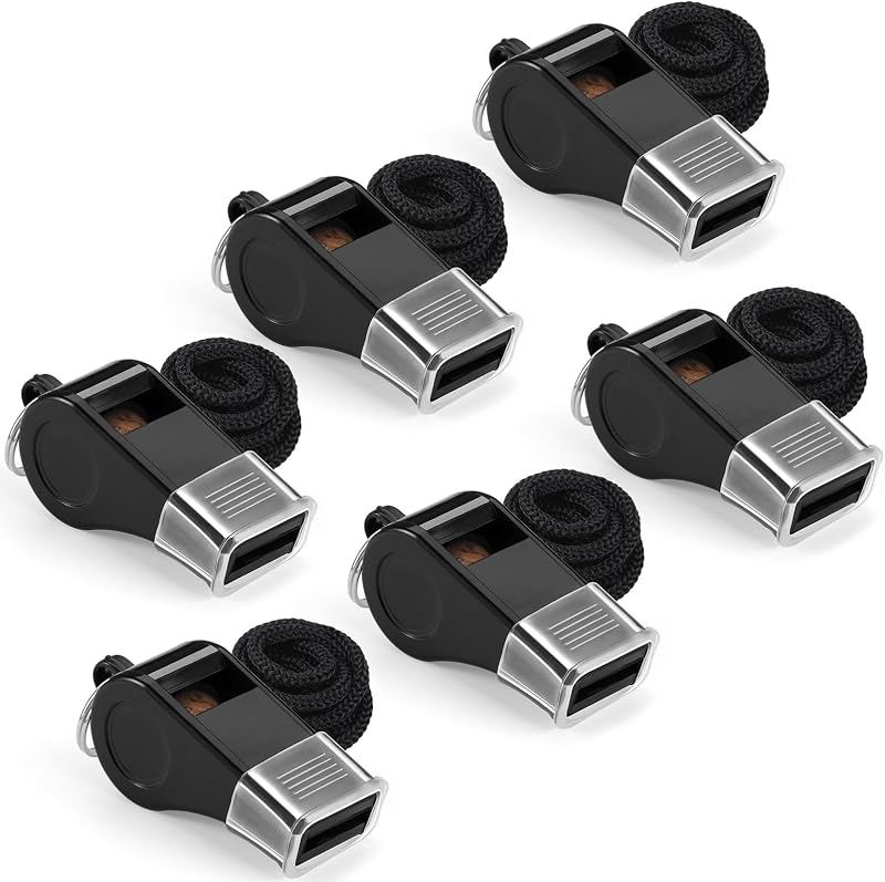 3 Silbatos Plástico Duradero con Cordones Sonido Fuerte