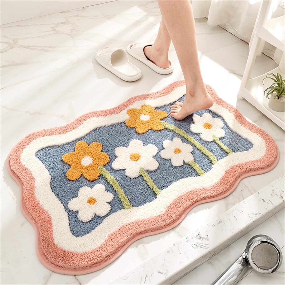 Alfombra baño felpa antideslizante 19.68x31.49pulg