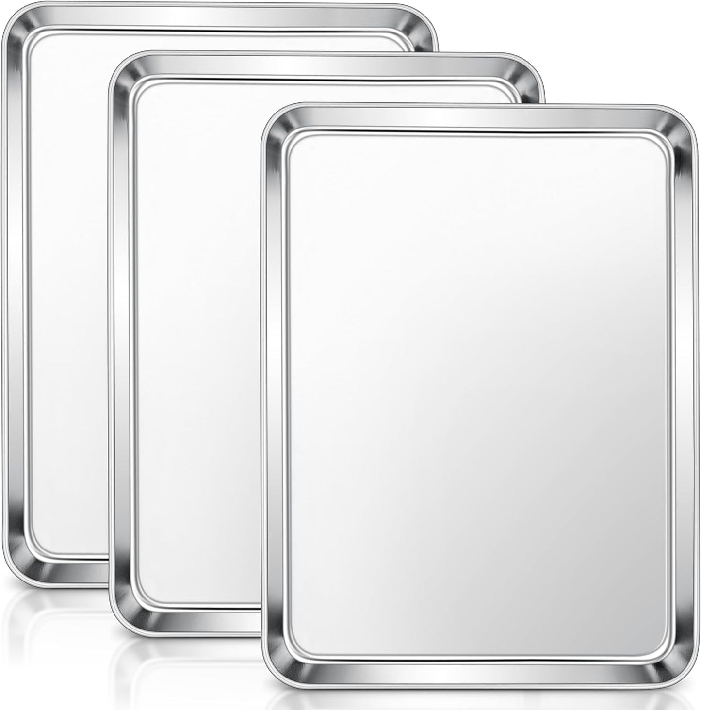 Set 3 bandejas acero inox para hornear galletas