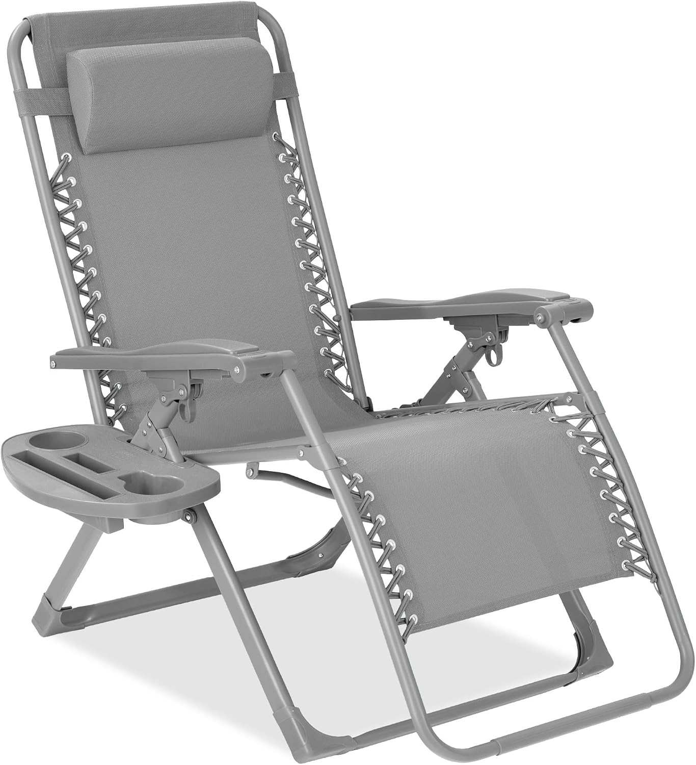Silla ajustable gravedad cero reclinable plegable gris