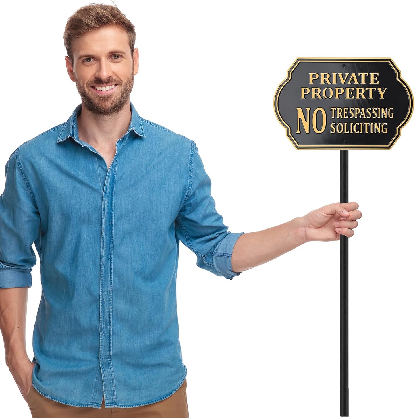 Señal No Solicitar Propiedad Privada Aluminio 11x7"