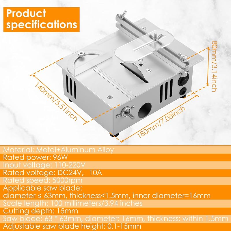 Sierra mesa mini 96W ajustable 7 velocidades
