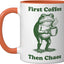 Taza Cerámica Rana Cafetera Naranja/Blanca