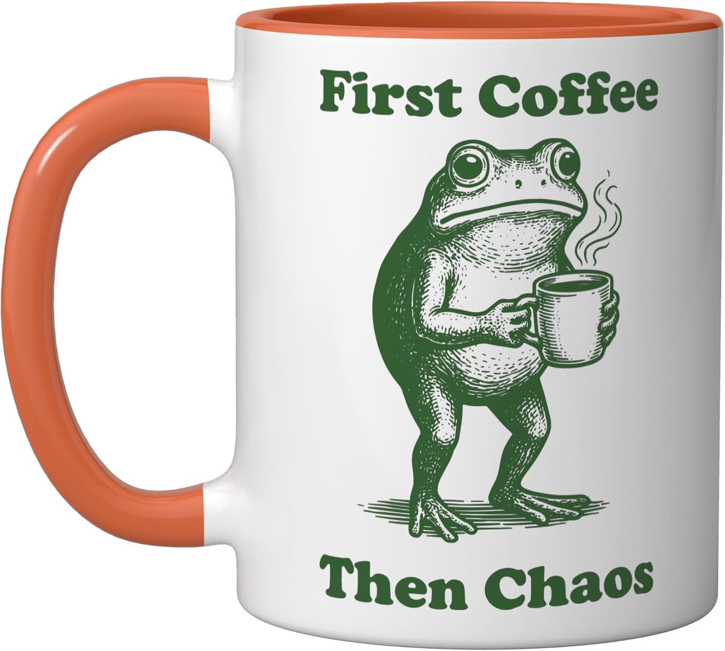 Taza Cerámica Rana Cafetera Naranja/Blanca