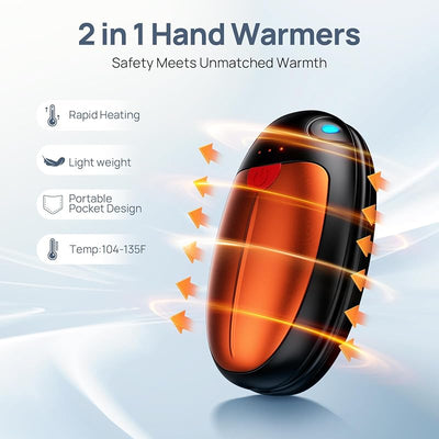 Calentadores de manos recargables 2 pack portátiles 20h