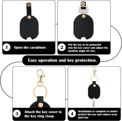 2 fundas cuero para llaves auto reemplazo elegante negro