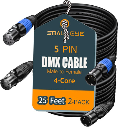 Cable DMX 5 pines 25ft 2unid macho hembra 4nucleos
