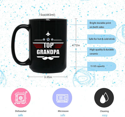 Taza Cerámica Top Grandpa 15oz para Café y Té