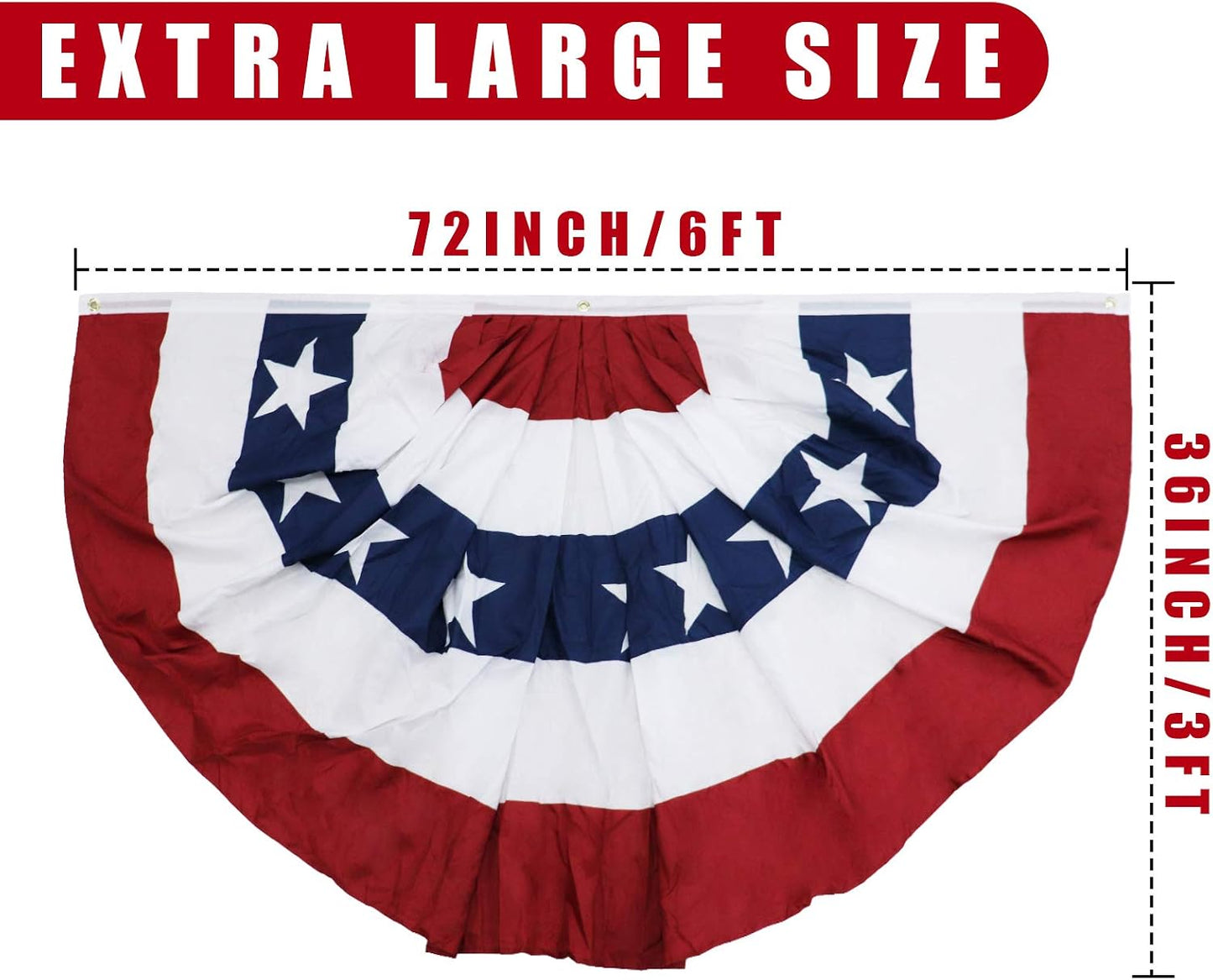 Bandera plisada 3x6ft patriótica EE.UU. 2 Uds