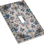 Placa interruptor vintage con flores azules y blancas 1 gang