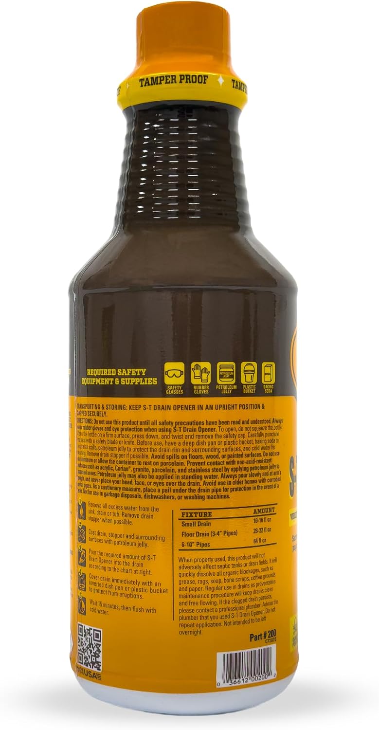 Abridor drenaje profesional 6 botellas 32oz PVC seguro