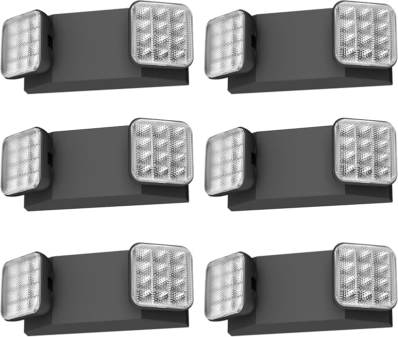 6 Letreros Led Negro Con Luces Emergencia Batería Ul