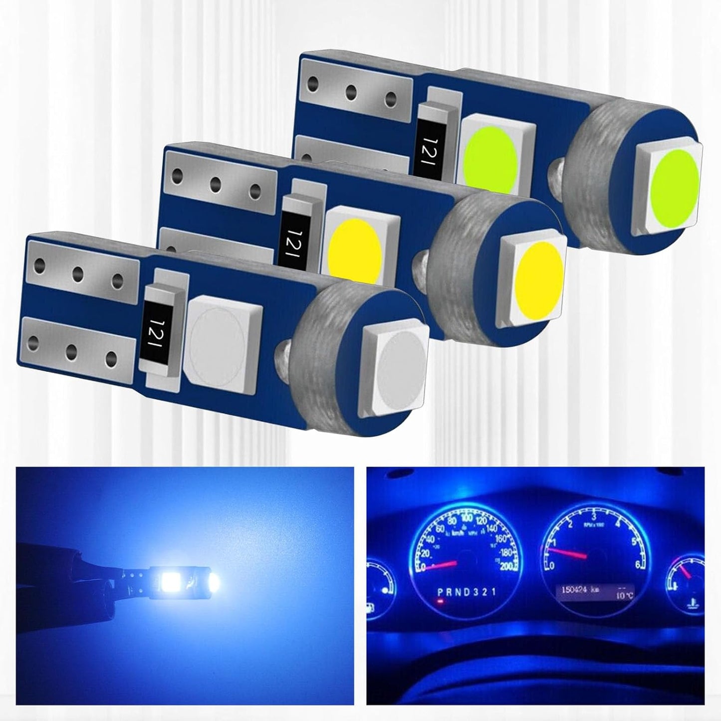 20 Bombillas LED T5 para salpicadero con enchufe giratorio