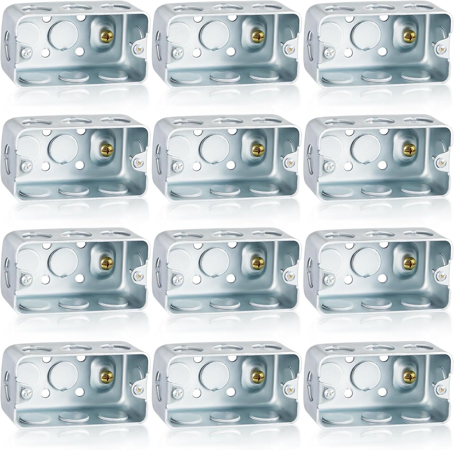 12 Cajas Conexión Eléctrica Metal 4x2pulg Acero Galvanizado