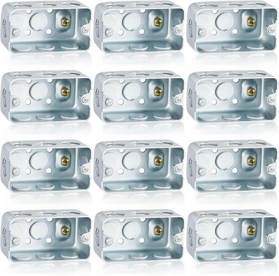 12 Cajas Conexión Eléctrica Metal 4x2pulg Acero Galvanizado