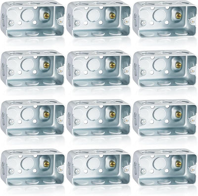 12 Cajas Conexión Eléctrica Metal 4x2pulg Acero Galvanizado