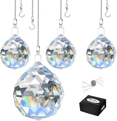 4 Pzas Prisma Cristal Colgante Ventana Feng Shui