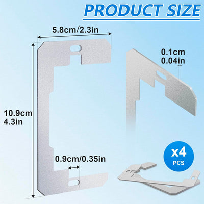 4 Placas de pared metálicas para reparar enchufes y interruptores