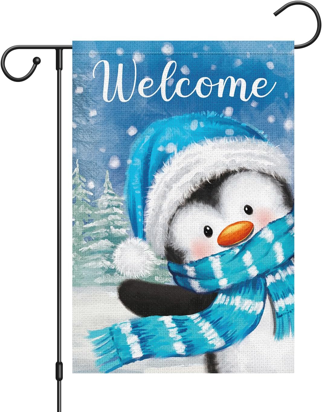 Bandera jardín invierno 12x18" doble cara pingüino