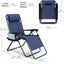 Silla Zero Gravity plegable con almohadas y bandeja malla