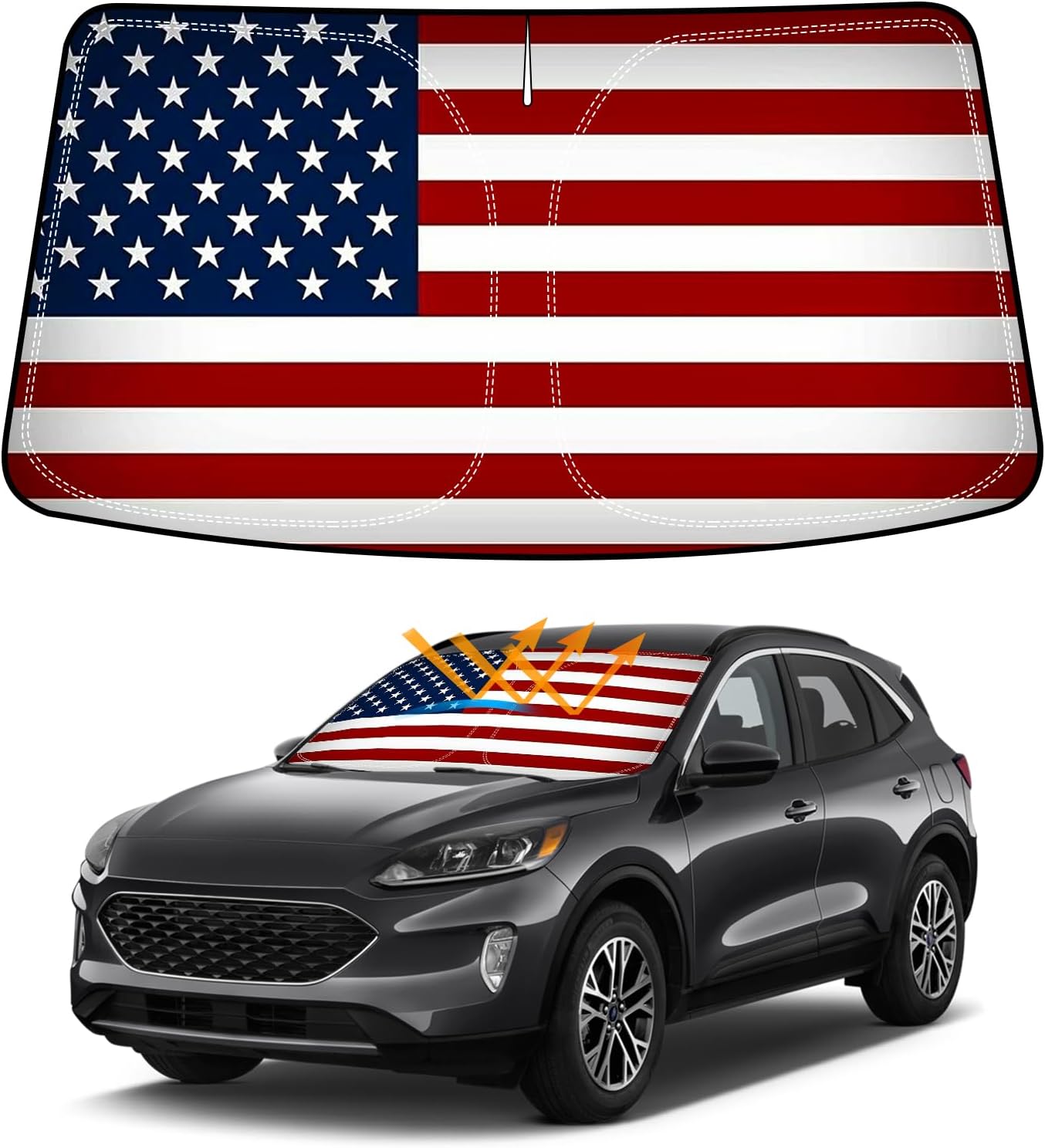 Parasol plegable para Ford Escape 20-25 con bandera EE.UU.