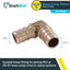 Codo 90 grados pack 25 accesorios plomería latón PEX
