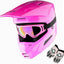 Casco motocross niños multideporte rosa gafas guantes pack