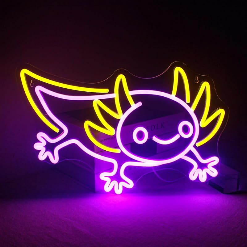 Letrero Neón Axolotl Anime Decoración Pared Kawaii