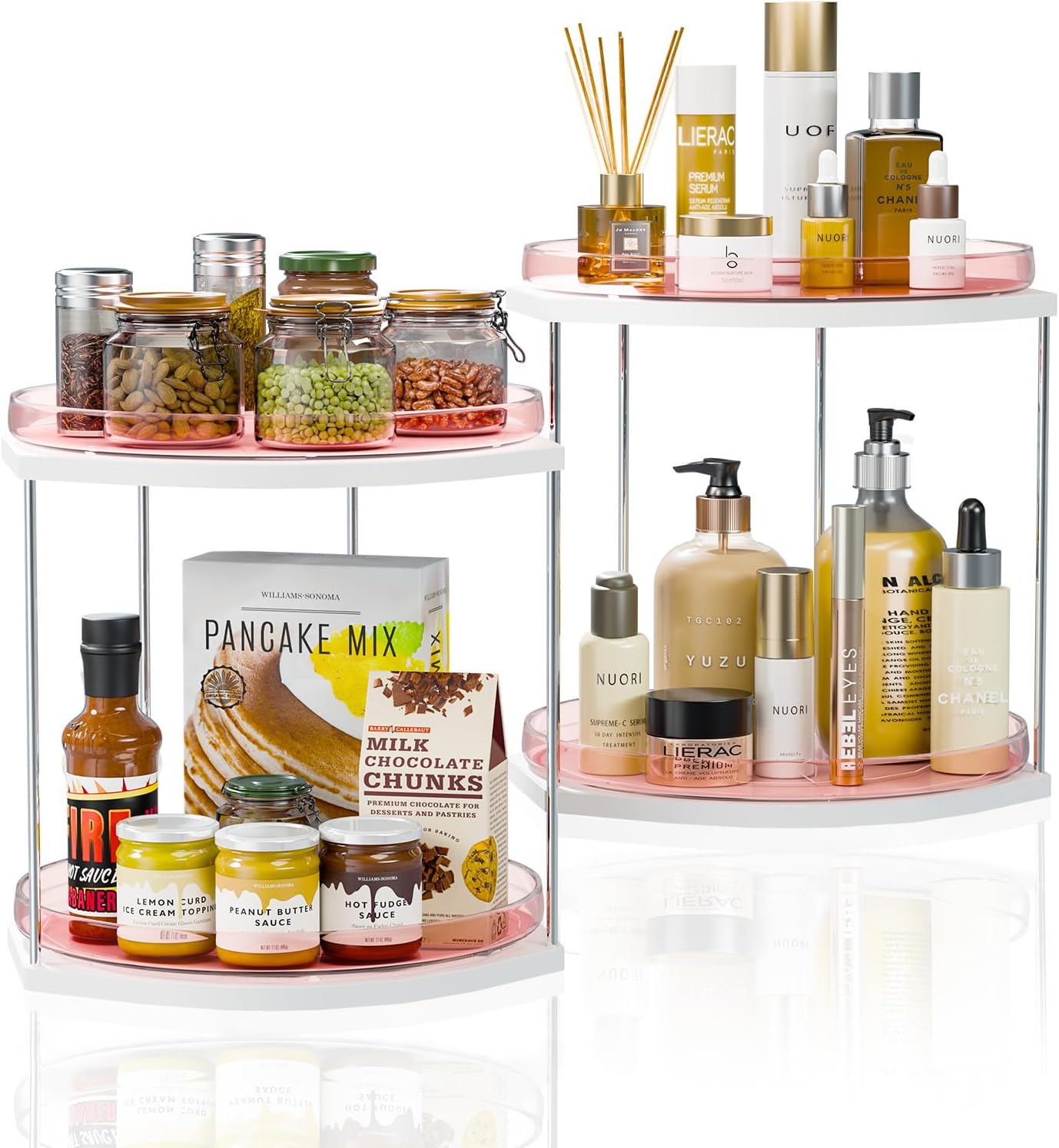 2 Pzas Lazy Susan Acrílico 9.05pulg para Gabinete