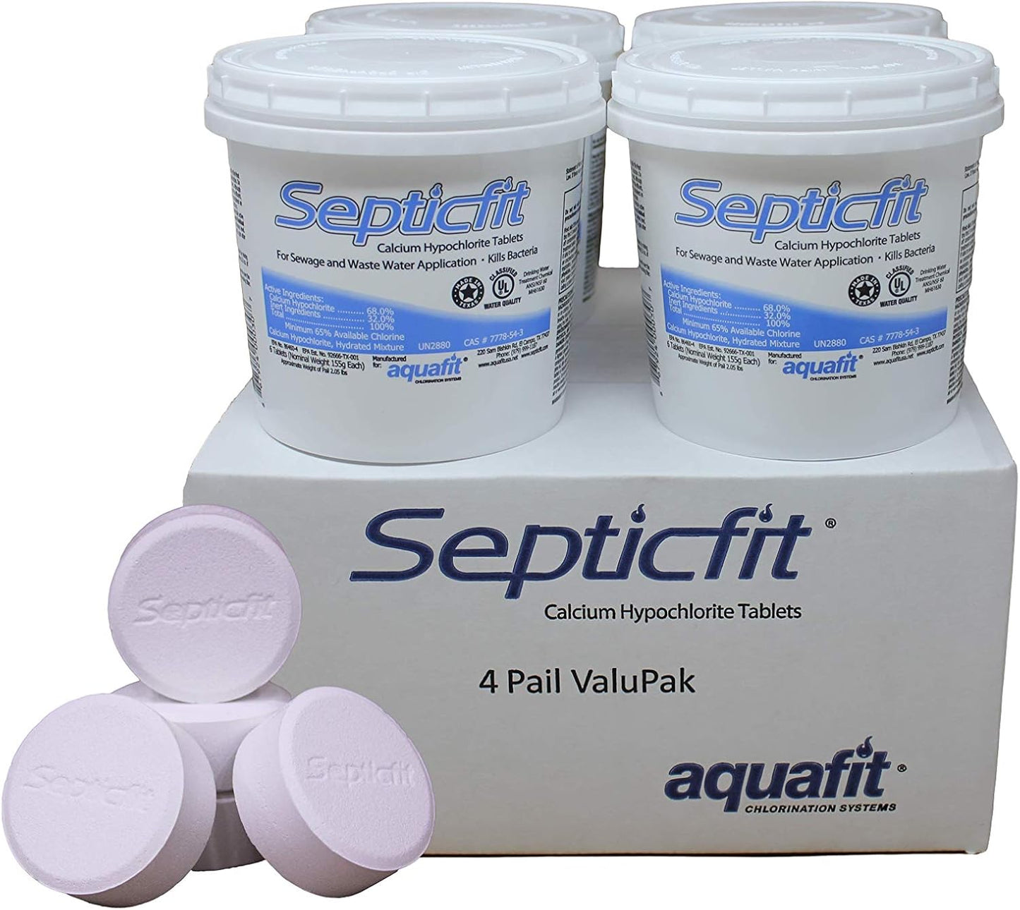Tableta cloro séptico pack 4 cubos 8.2lb no para piscinas