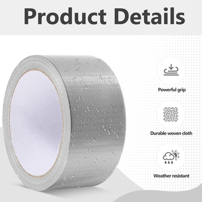 7 Rollos Cinta Adhesiva 2pulg x 65pies Plateada Resistente