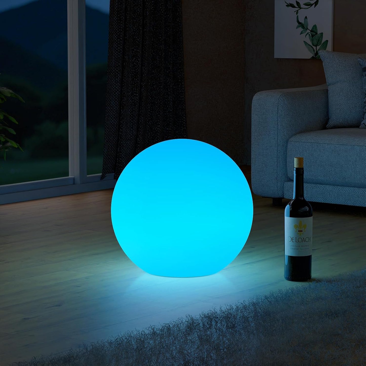 Lámpara esfera LED 12pulg control remoto RGB impermeable