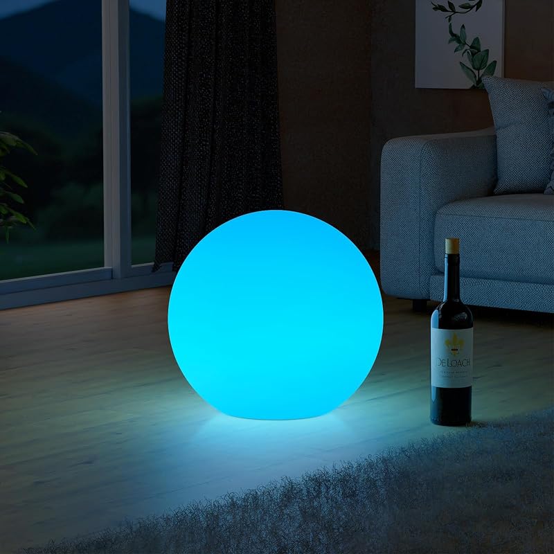 Lámpara esfera LED 12pulg control remoto RGB impermeable