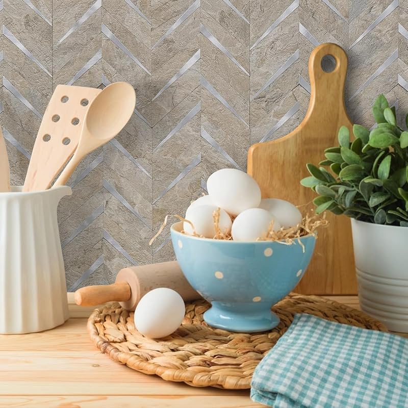 10 Protectores salpicaduras PVC cocina metal dorado