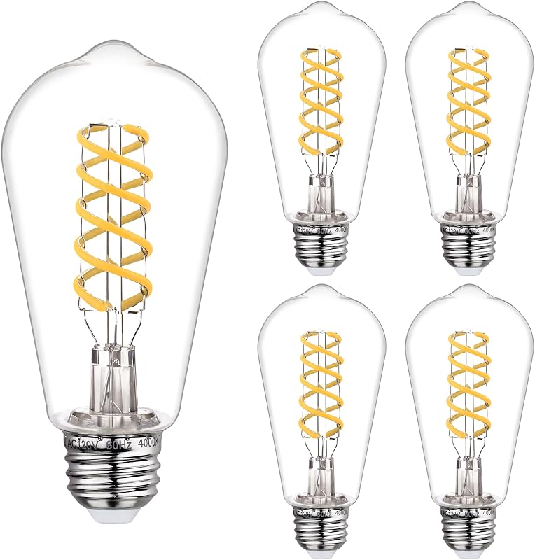 4 Bombillas LED Edison Vintage Regulables 600 Lúmenes E26