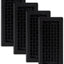 4 Pzas Rejilla Piso Celosía 4x10pulg Negro Texturizado