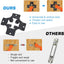 4 E-Track Mini placas acero negro ranuras horizontales