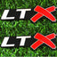 2 Emblemas LTX 3D para Chevy Corvette rojo cromado