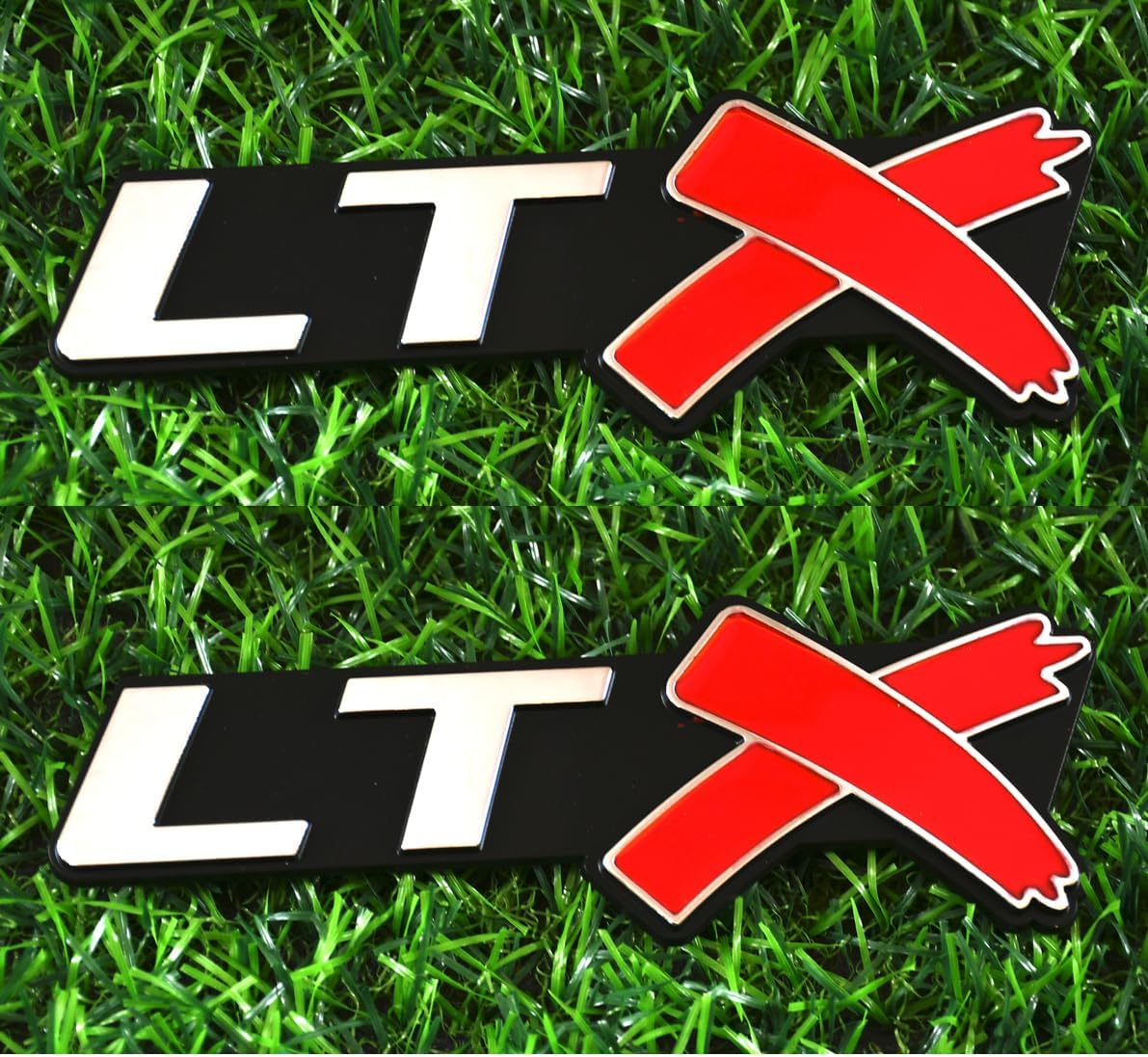 2 Emblemas LTX 3D para Chevy Corvette rojo cromado