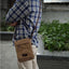 Bolso bandolera cuero vintage lona
