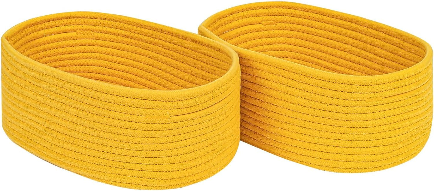 Set 2 cestas tejidas para clóset almacenamiento duradera