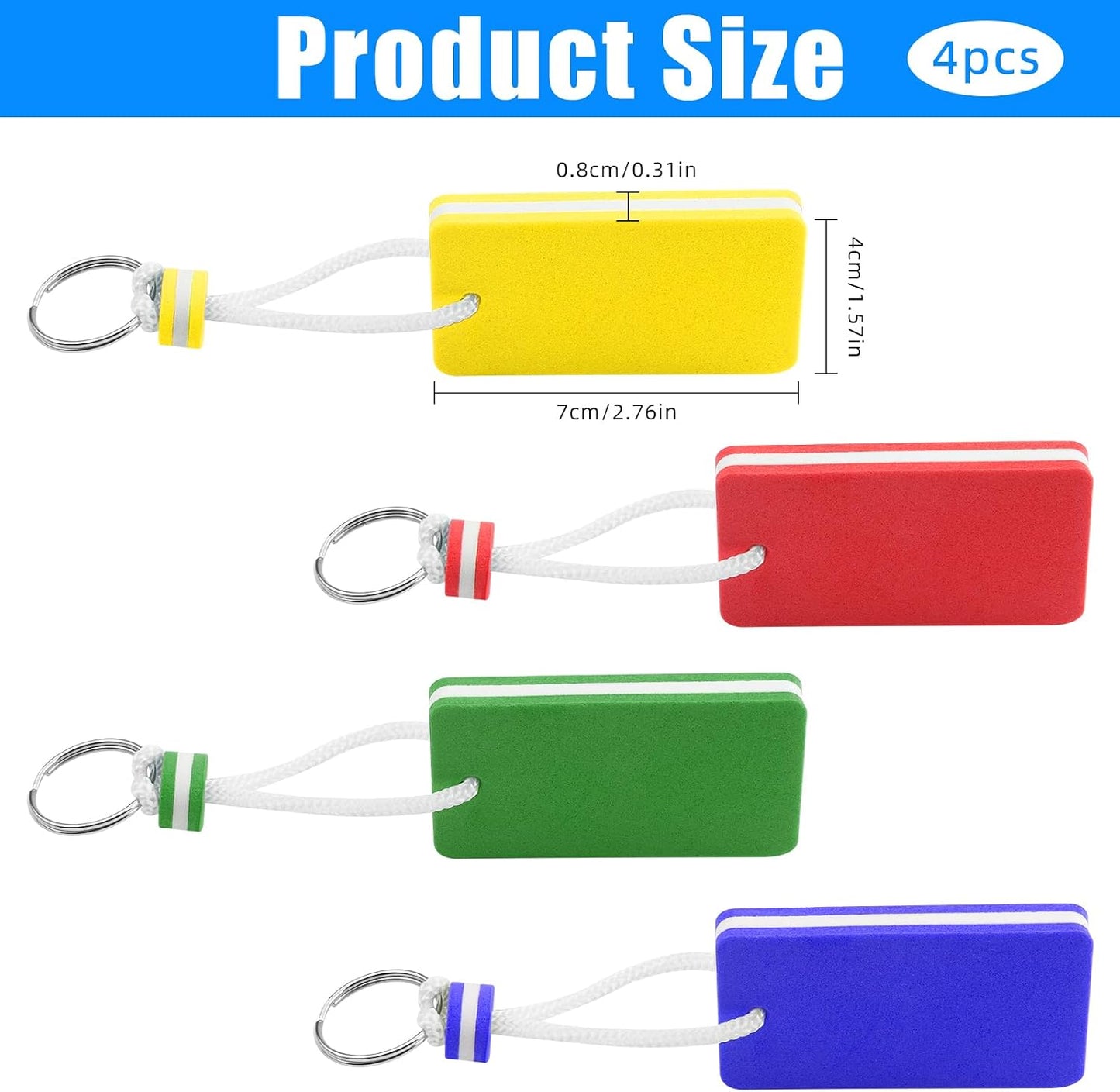 Llavero flotante para barco 4uds impermeable color rojo amarillo
