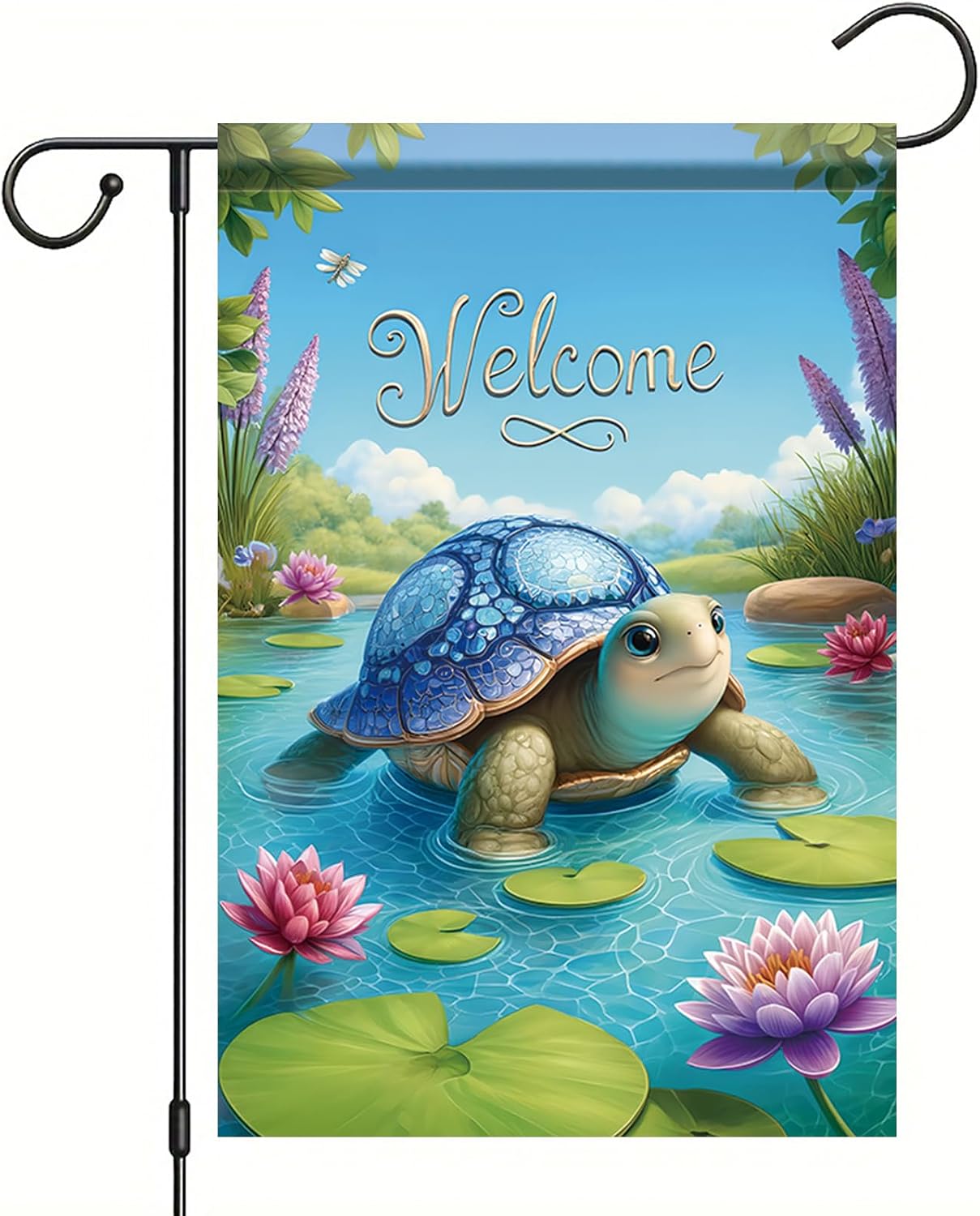 Bandera verano doble cara tortugas 12x18pulg jardín patio