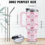 Vaso acero inox con lazo rosa 770ml para mujer