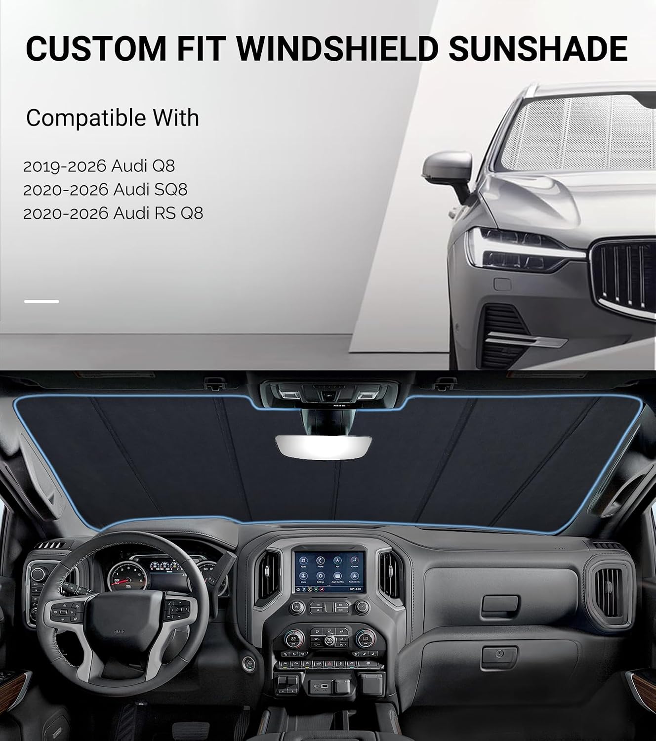 Parasol parabrisas Audi Q8 19-25 Película aluminio