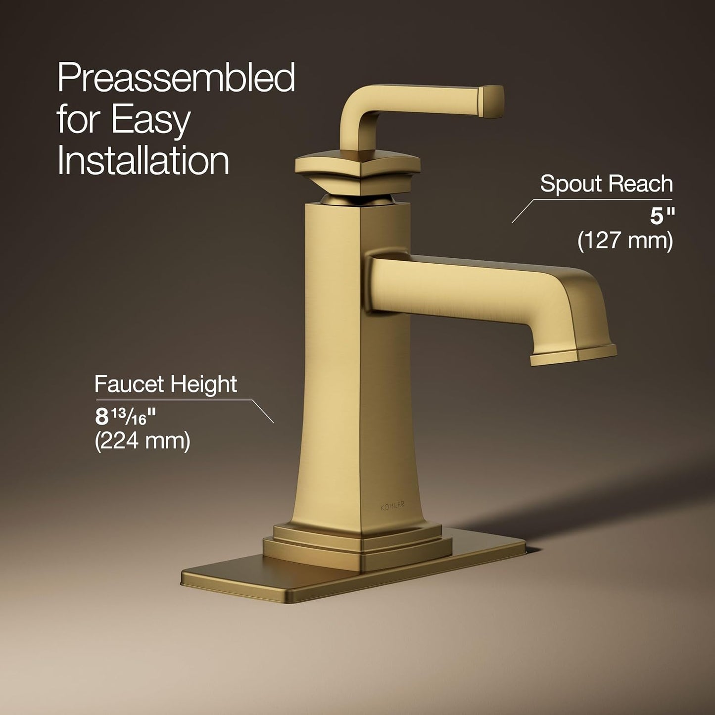 Grifo baño una manija 1.2gpm latón cepillado vibrante