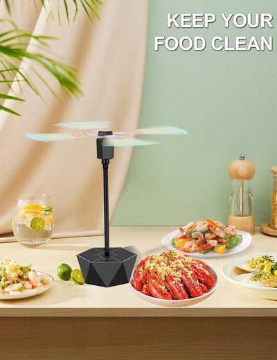 Ventilador repelente moscas portátil sin sonido negro